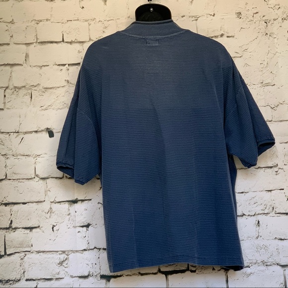 C.I.T.Y Streets Vintage Rib Polo Shirt Blue/Black - Picture 2 of 3